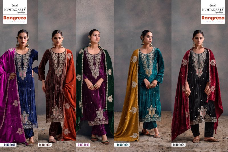 Rangreza By Mumtaz Arts Crush Velvet Designer Salwar Suits 